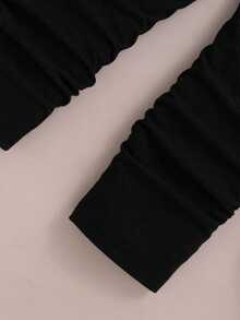 Tween Girl Heart Pattern Print Round Neck Long Sleeve Sweatshirt And Leggings Set - Pink - View 7