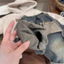 Young Boy Washed Denim Loose Straight-Leg Ripped Jeans - Blue - View 7