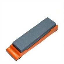 1 pieza Afilador de piedra de esmeril de doble cara con piedra de moler de corindón y base para afilar cuchillos de cocina - 5,9 pulgadas * 1,65 pulgadas - Ver 10