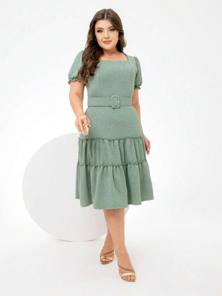 Plus Size Dresses - 橄欖綠 - 查看 1