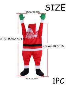 1 件圣诞老人墙饰、节日挂饰、圣诞节趣味墙/窗饰、适用于圣诞节家居装饰、圣诞节 - 紅色 - 查看 3