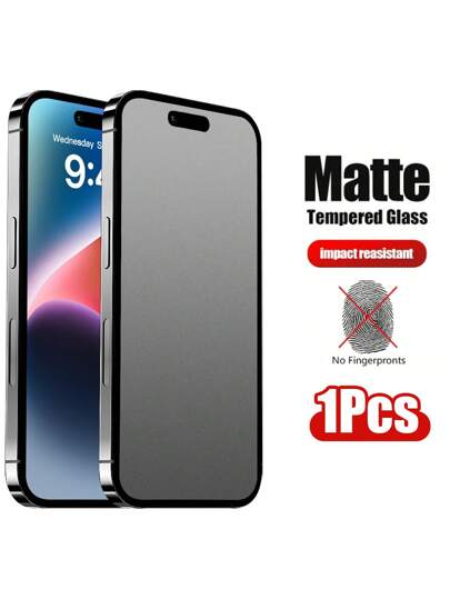 1 件高清磨砂钢化玻璃屏幕保护膜，防指纹、防刮、防水、防震、易于安装，兼容 16/16 Plus/16 Pro/16 Pro Max/15/14/13/12/11 Pro Max/XR/X/XS Max/7/8 Plus/17/17 Air/17 Pro/17 Pro Max