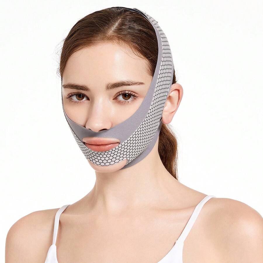 Reusable V-Shaped Face And Jawline Mask - Chin Face Mask - V-Shaped Face Massaging Strap - Beauty Face Band, Gift For Women - Multicolor - View 1