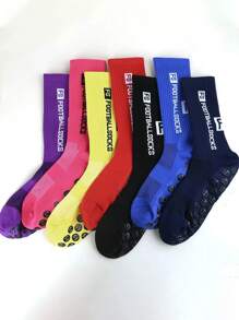 4 Pairs Football Socks For Men, Thick Short & Long Tube Socks, Slip-Resistant, Durable Sports Socks, For Gym - White - View 2