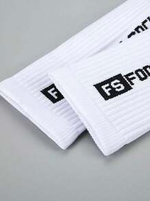 4 Pairs Football Socks For Men, Thick Short & Long Tube Socks, Slip-Resistant, Durable Sports Socks, For Gym - White - View 8