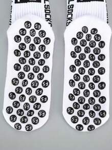 4 Pairs Football Socks For Men, Thick Short & Long Tube Socks, Slip-Resistant, Durable Sports Socks, For Gym - White - View 9