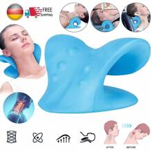 Neck Traction Pillow Cervical Spine Massage Pillow U-Shaped Pillow U-Shaped Pillow Gravity Shiatsu Cervical Massage Pillow Neck And Shoulder Repair Neck Relaxer Cloud Shape Neck Stretcher Cervical Pain Relief DE - Blue - View 1
