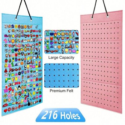 1pc Hanging Shoe Charm Holder With 216 Holes, Portable Shoe Decoration For  Charms Display Stand, Wall Mounted Display Holder For Shoe Charms (Shoe Charms Not Included)