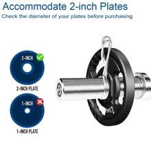 Barra de curl EZ, barra de curl de 47" para levantamiento de pesas, bíceps, tríceps, ejercicio de grupo muscular de espalda/pierna, barra de curl cromada para placas de peso de 2 pulgadas, con 2 abrazaderas de resorte - Plateado - Ver 5