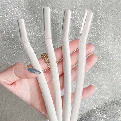 4 件套专业修眉刀，防刮眉毛修剪器套装，适合初学者，男女通用美容工具