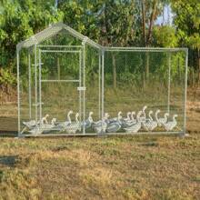 VA-Cerulean Free-Range Enclosure Chicken Coop 2x1x1.5m / 3x1x1.5m Chicken House Galvanized Steel Frame Poultry House Outdoor Enclosure For Chickens Small Animals With Lock - 綠色 - 查看 8
