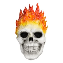 Halloween Decoration Halloween Ghost Rider Mask Skull Face Horror Costume Skeleton Adult Latex Full Head Props, Red - Multicolor - View 6