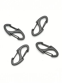 12 件背包拉链锁套装，防盗拉链夹保持拉链闭合，背包扣合金户外露营多功能 S 扣金属扣挂钩钱包带肩带手机袋 - 黑色 - 查看 4