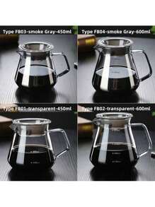 1pc Heat Resistant Glass Coffee & Tea Pot With Lid, Cloud-Shaped Pour Over Coffee Maker, Drip Filter Coffee Cup, Coffee Utensil,Coffee Drinking Kit, Coffee Camping Kit, Home Coffee Drinking Kit, School Supplies Back To School