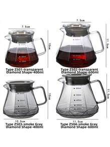 1pc Heat Resistant Glass Coffee & Tea Pot With Lid, Cloud-Shaped Pour Over Coffee Maker, Drip Filter Coffee Cup, Coffee Utensil,Coffee Drinking Kit, Coffee Camping Kit, Home Coffee Drinking Kit, School Supplies Back To School