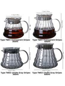 1pc Heat Resistant Glass Coffee & Tea Pot With Lid, Cloud-Shaped Pour Over Coffee Maker, Drip Filter Coffee Cup, Coffee Utensil,Coffee Drinking Kit, Coffee Camping Kit, Home Coffee Drinking Kit, School Supplies Back To School