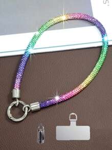 1 件奢华水晶镶嵌手机挂绳腕带，短挂链，适合送给母亲、家人、朋友、生日、节日的礼物，手机吊饰，手机链 - 彩色 - 查看 19