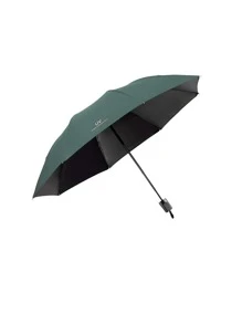 1pc 8-Rib Manual Brolly Umbrella, Black, Dual Use Rainproof & UV Protection