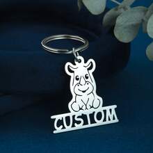 1pc Custom Name Tag Keychain Personalized Letters Stainless Steel Key Chain Ring For Women Men Father's Day Mother's Day Valentine's Day Gift