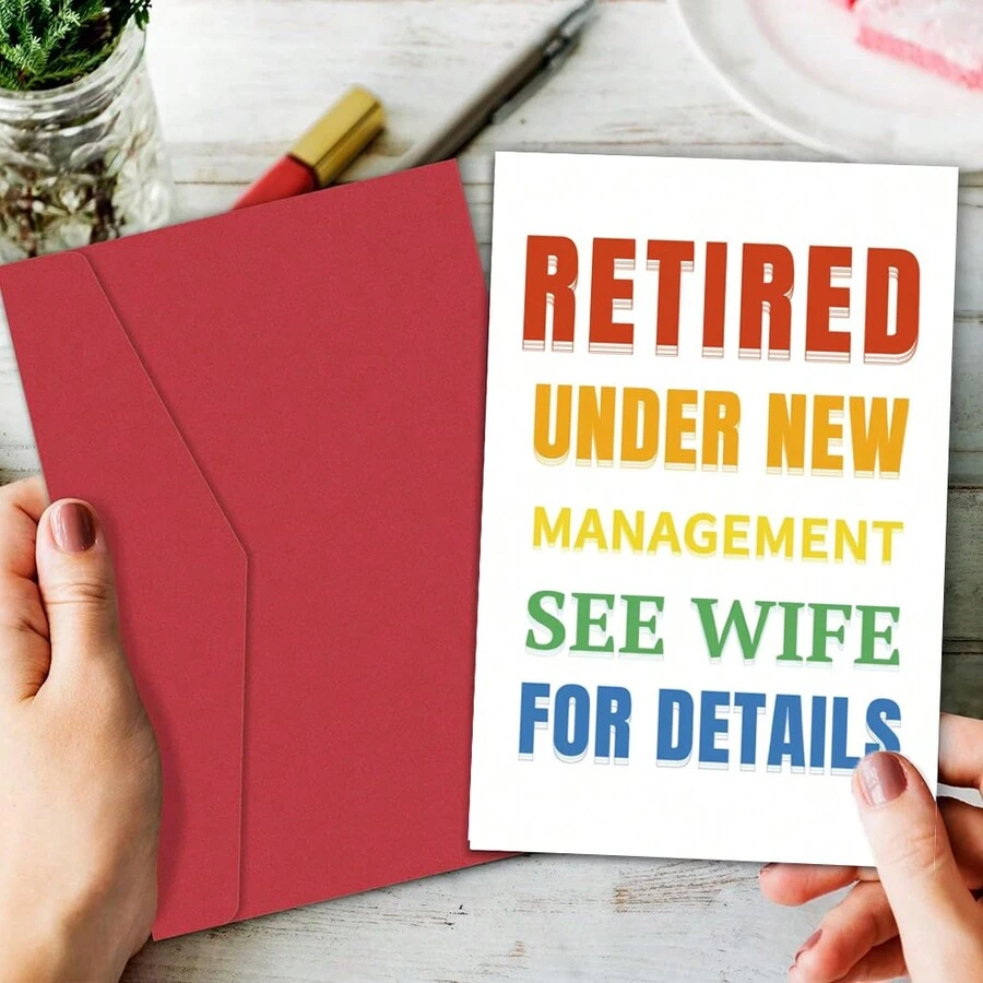 1PC,Funny Retirement Cards For Him, Happy Retirement Card For Man,Colleague Retiring Card, Under New Management Card - one-size - View 1