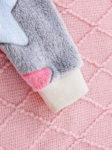 2pcs Babies' Star Pattern Fluffy Knit Sweater And Pants Set, Autumn Winter - Light Grey - View 4