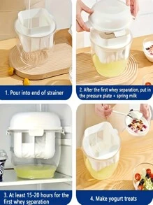 1pc, Yogurt Strainer, Greek Yogurt Maker Strainer With Extra Fine Mesh, Reusable Juice Strainer, Multipurpose Cheese Strainer Strainer, Nut Strainer, Soy Milk Juice, Tea, Coffee, Kitchen Tools, Kitchen Supplies - Multicolor - View 4