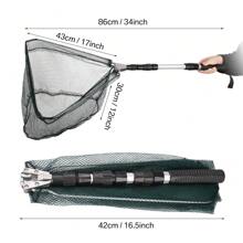 Fishing Landing Net With Telescopic Handle, Foldable & Collapsible, Lightweight Aluminum Alloy Frame, Portable Long Handle For Bird & Fish Catch And Release