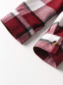 小男孩格子长袖宽松休闲衬衫，春秋