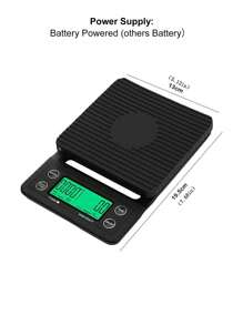 1入組ABS電子秤,現代黑色電子秤 - 黑色 - 查看 4