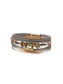 1pc Boho Style Healing Crystal Stone Bead Bracelet With Magnetic Buckle For Ladies A Surprise Gift For Ladies - Multicolor - View 13