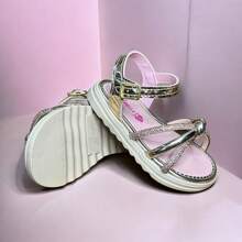 Children's Girl's Glitter Sandals With Birque Party - Gold - View 2