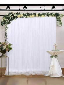 2 chiếc - Rèm nền vải tuyn trắng, Rèm nền vải voan trắng trong suốt, Thích hợp cho tiệc cưới lý tưởng, chụp ảnh tự động, đính hôn và trang trí nhà cửa, tiệc sinh nhật và ngày lễ, trang trí phông nền chụp ảnh, Giáng sinh - trắng - Xem 6