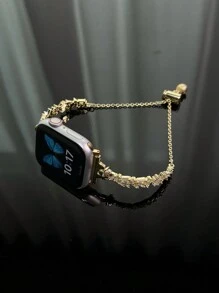 1 件奢华 Diamante 手镯 Apple Watch 表带兼容 Apple Watch Ultra/Series 10/9/8/7/6/5/4/3/2/1/SE - 38/40/41/42/44/45/46/49 毫米 - 金色 - 查看 5
