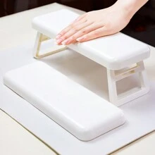 可折叠美甲扶手、美甲技术用美甲手托、水晶美甲马卡龙手托架、便携式水晶手托、美甲枕扶手、美甲桌用美甲用品、美甲用品、美甲工具、美甲工具、返校用品、美甲、按压式美甲工具 - 白色 - 查看 12