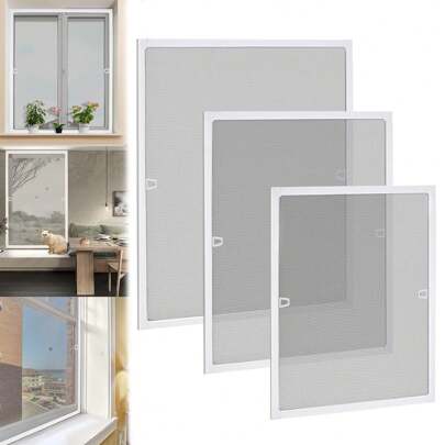 VA-Cerulean Insect Protection Fly Screen 80*100cm / 100*120cm / 120*140cm Window Dust Extendable Mosquito Net Fly Screen Without Drilling White / Anthracite