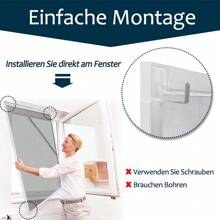 VA-Cerulean Moustiquaire Moustiquaire 80 * 100 cm / 100 * 120 cm / 120 * 140 cm Moustiquaire Extensible Anti-poussière pour Fenêtre Moustiquaire sans Perçage Blanc / Anthracite