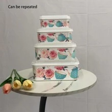 4pcs Rectangular Food Storage Containers Set For Refrigerator & Microwave, Reusable Containers For Storing Vegetables, Fruits, Spices, Butter Etc.