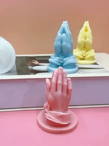 Formă din silicon pentru lumânări pentru aromaterapie - Design dreptunghiular subțire cu gesturi ale mâinii pentru tencuială și pietre de difuzor, instrument de artizanat pentru decorarea casei.