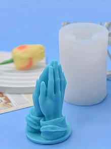 Formă din silicon pentru lumânări pentru aromaterapie - Design dreptunghiular subțire cu gesturi ale mâinii pentru tencuială și pietre de difuzor, instrument de artizanat pentru decorarea casei.