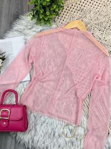 Blusa Mesh - Rosa Pálido - Ver 3