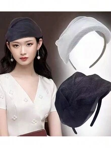 1 件女士头饰头带，打结宽头带，发带时尚发饰茶会头饰，适合女孩和女士 - 彩色 - 查看 6