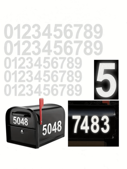 10pcs/Set Reflective Number Mailbox Door Stickers, Yard Home Holiday Decor