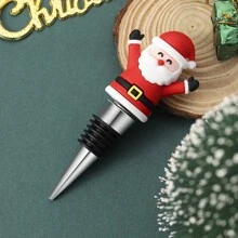 1 pieza Tapón de vino, elementos navideños y de fiesta europea y americana, tapón de vino rojo, recipiente de vino, tapón sellador de vino, regalo creativo para boda, fiesta de cumpleaños, Navidad