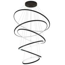 35'' Modern LED Chandelier 6 Ring Chandeliers Dimmable Foyer Chandelier For High Ceiling Large Chandelier For Living Room Entryway Staircase, 3000K-6000K