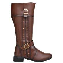 Women Mid-Calf Boots - Cà phê nâu - Xem 3
