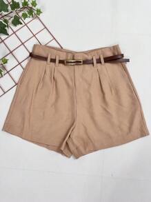 Marrant Shorts With Belt And High Waist Pocket - 卡其色 - 查看 1