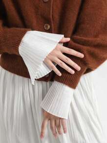 1 Pair Detachable & Interchangeable Chiffon Elastic Trumpet False Sleeve Cuffs Valentines