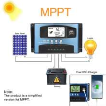 MPPT 100A Solar Charge Controller With LCD Display And Dual USB Port 12V And 24V - Màu xanh lam - Xem 7