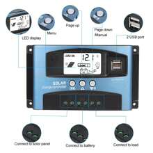 MPPT 100A Solar Charge Controller With LCD Display And Dual USB Port 12V And 24V - Màu xanh lam - Xem 6