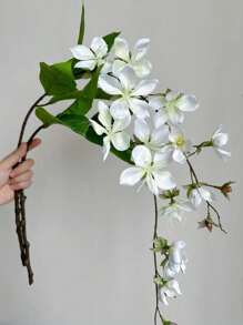 2 件仿真茉莉花吊花装饰阳台艺术人造丝绸花像真花一样悬挂装饰适用于婚礼装饰家居阳台、情人节、礼物 - 彩色 - 查看 11